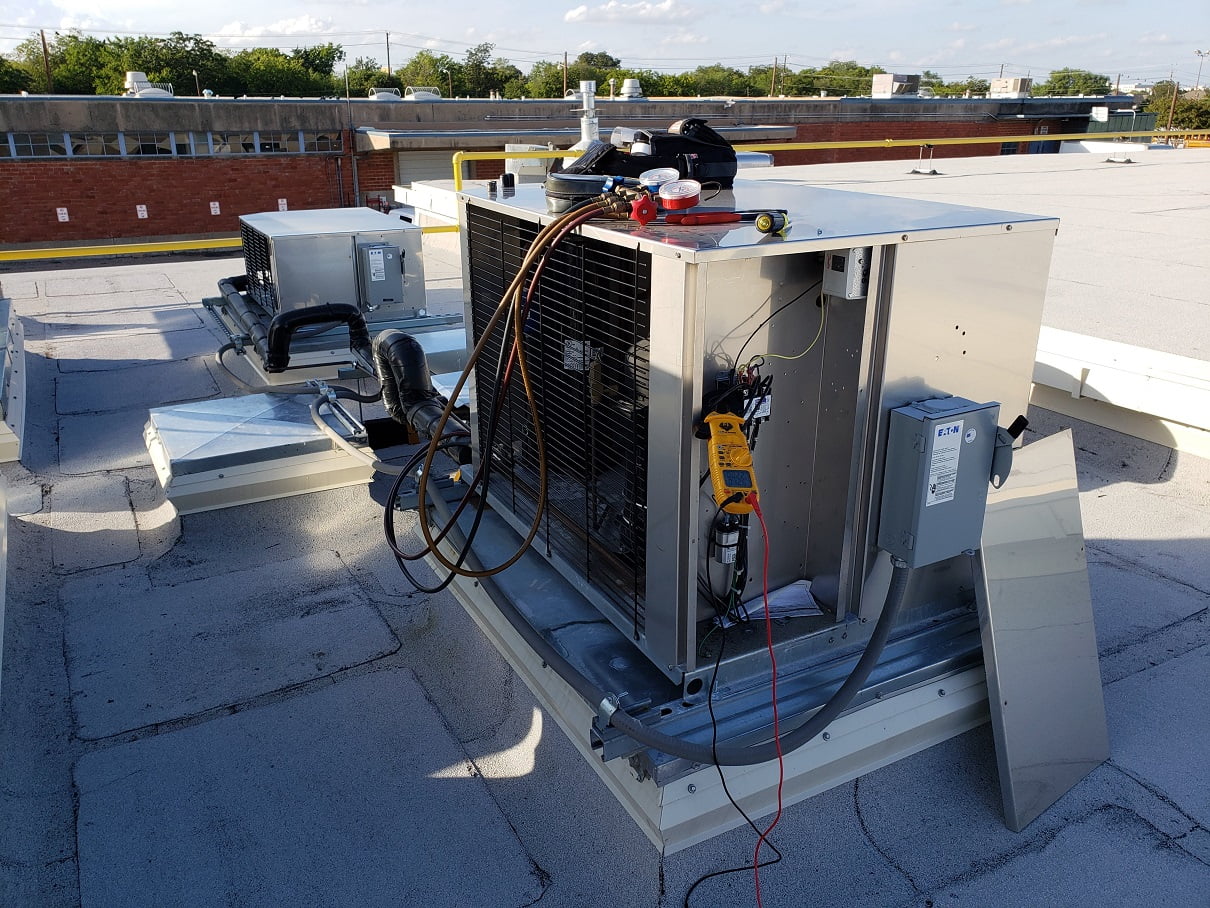 Condensing Unit Being Repaired