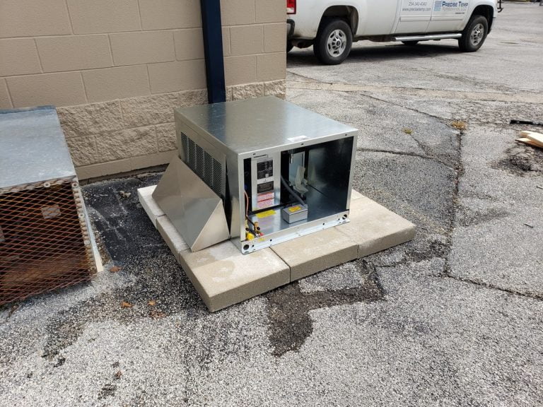 Condensing Unit Set in Place